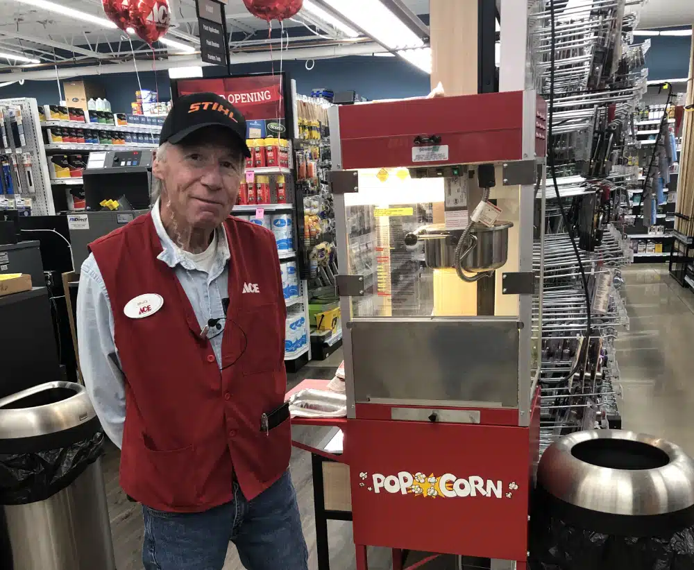 Bruce Giving Out Popcorn Colorado Ace Hardware