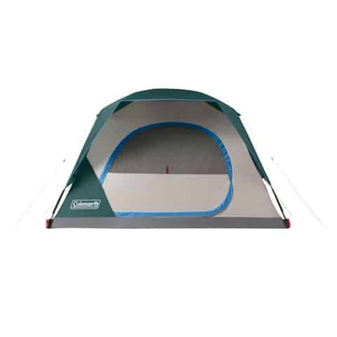 Coleman four-man tent in green and grey