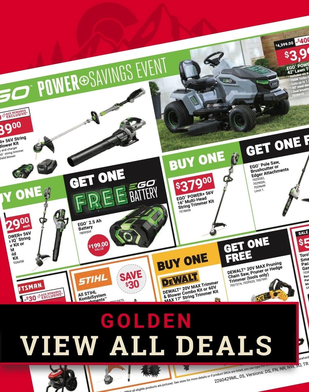 Red Hot Buys flyer showing cleaning supplies, paper products, and home essentials at Colorado Ace Golden