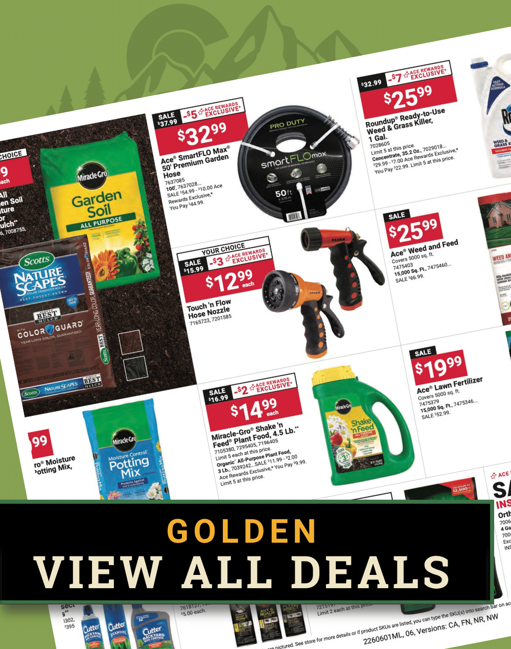 Red Hot Buys flyer showing cleaning supplies, paper products, and home essentials at Colorado Ace Golden