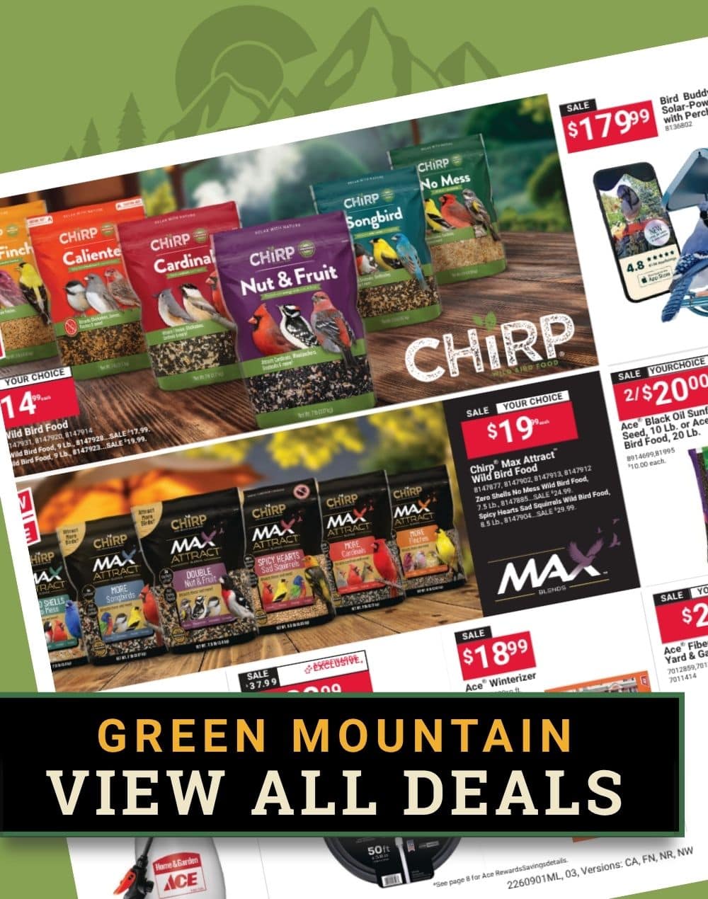 Red Hot Buys flyer featuring power tools, batteries, and outdoor equipment at Colorado Ace Green Mountain